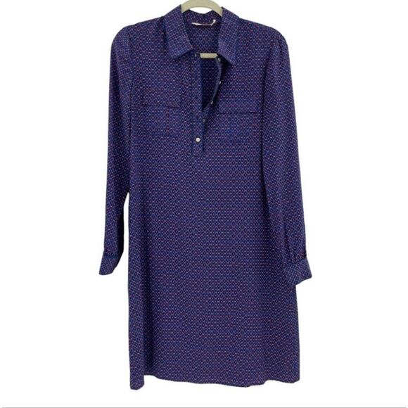 Tory Burch Dresses & Skirts - TORY BURCH Silk Rylie Navy Sea Ocho Rios‎ Shirt Dress Size 2